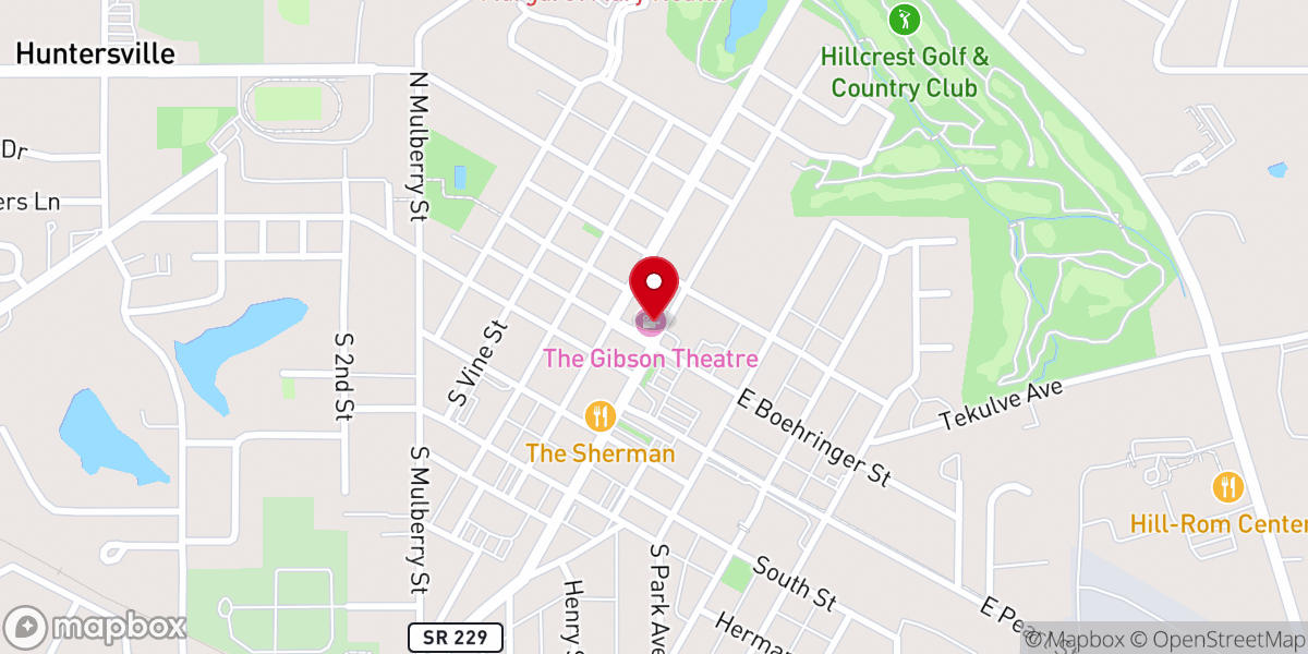 Map showing location of Gibson Theatre