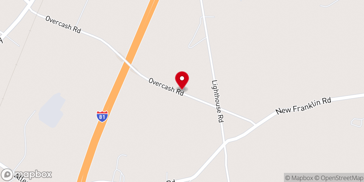 Map showing location of Mt. Calvary Tabernacle
