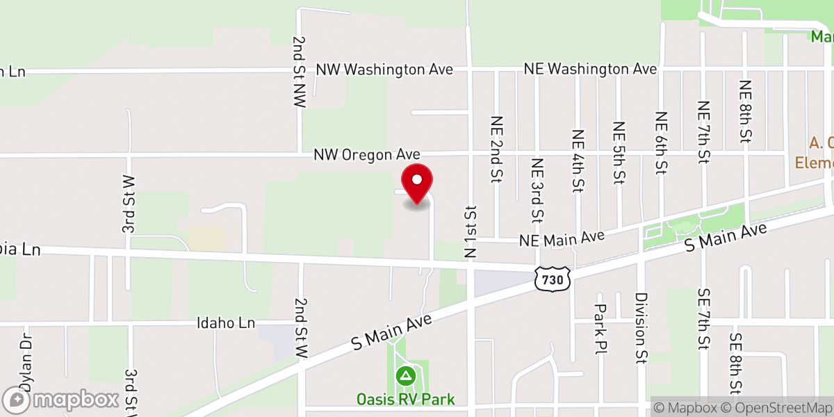 Map showing location of Irrigon Seventh-day Adventist Church