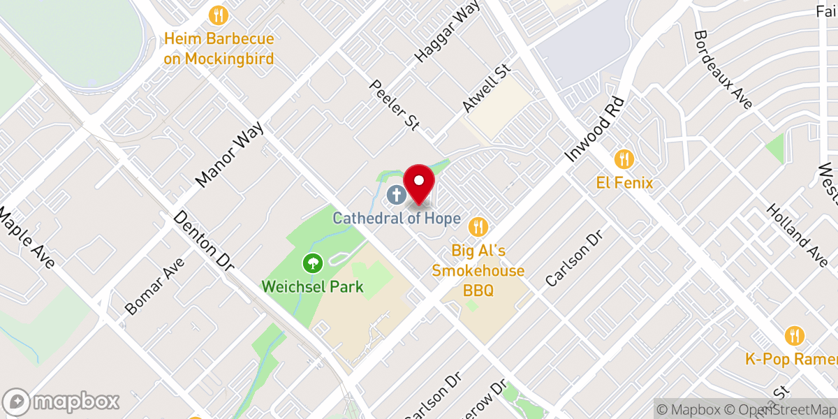 Map showing location of Interfaith Peace Chapel