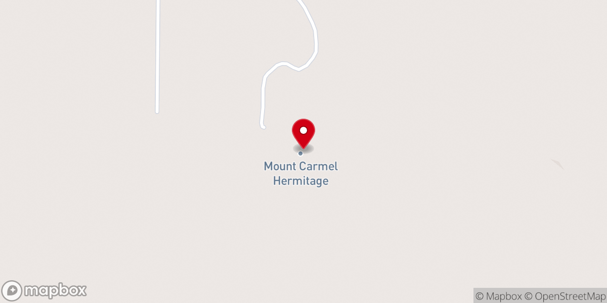 Map showing location of Mount Carmel Hermitage