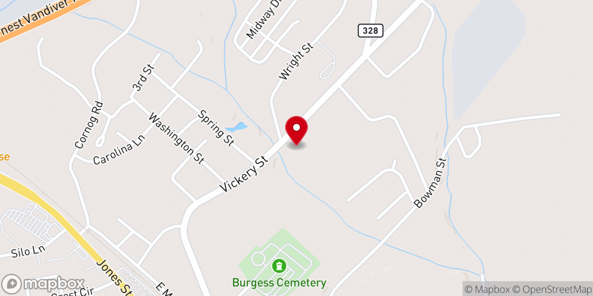 Map showing location of Grace Fellowship Baptist Church