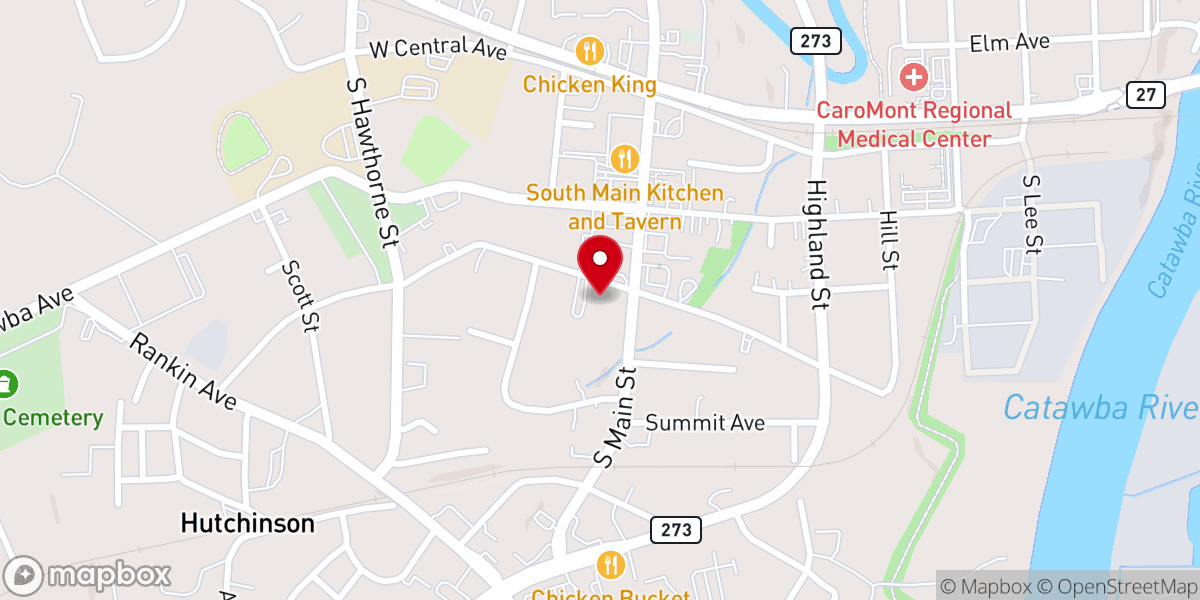 Map showing location of First Baptist Church-Mt Holly