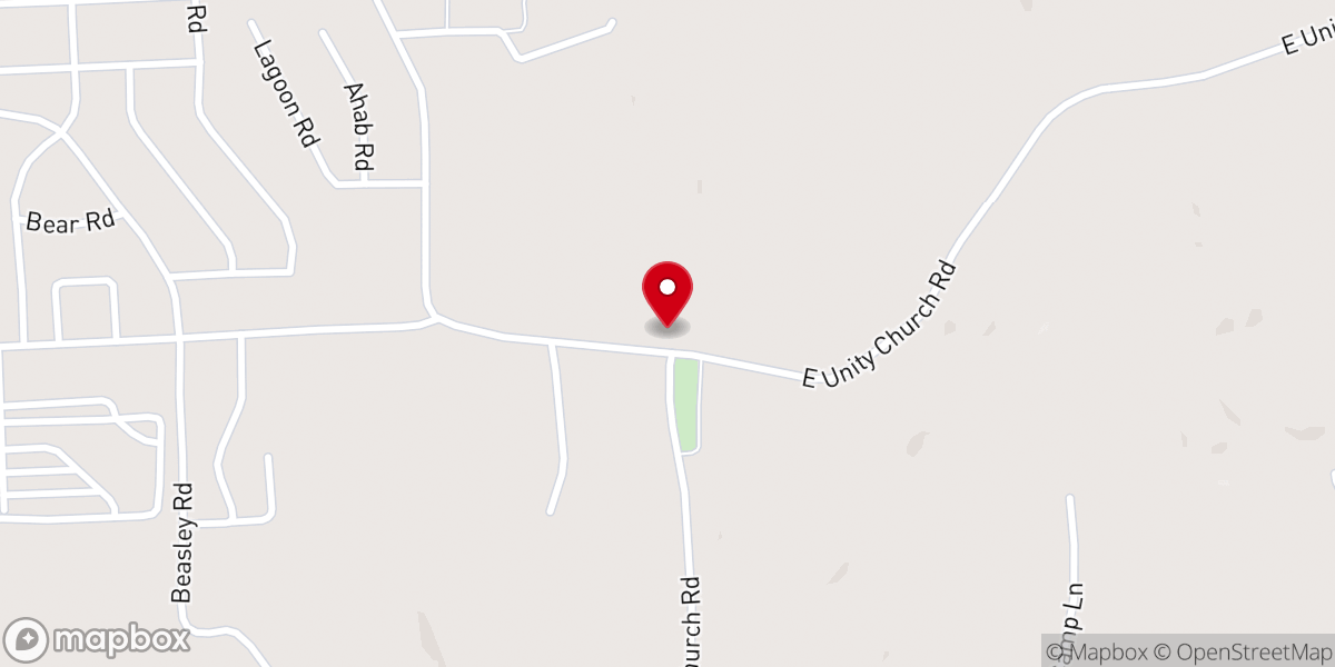 Map showing location of Unity Church