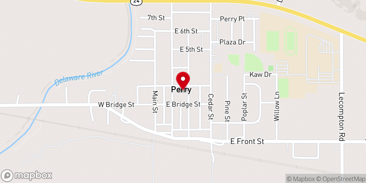 Map showing location of Perry United Methodist Church