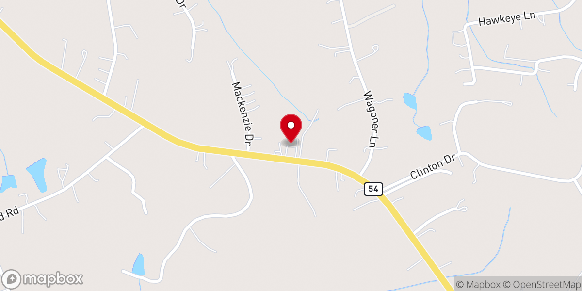Map showing location of Trinity Baptist Church