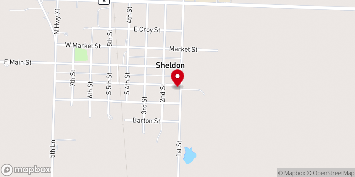 Map showing location of Christian Church