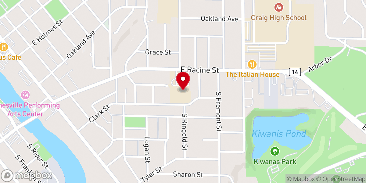 Map showing location of St. John Vianney Catholic School