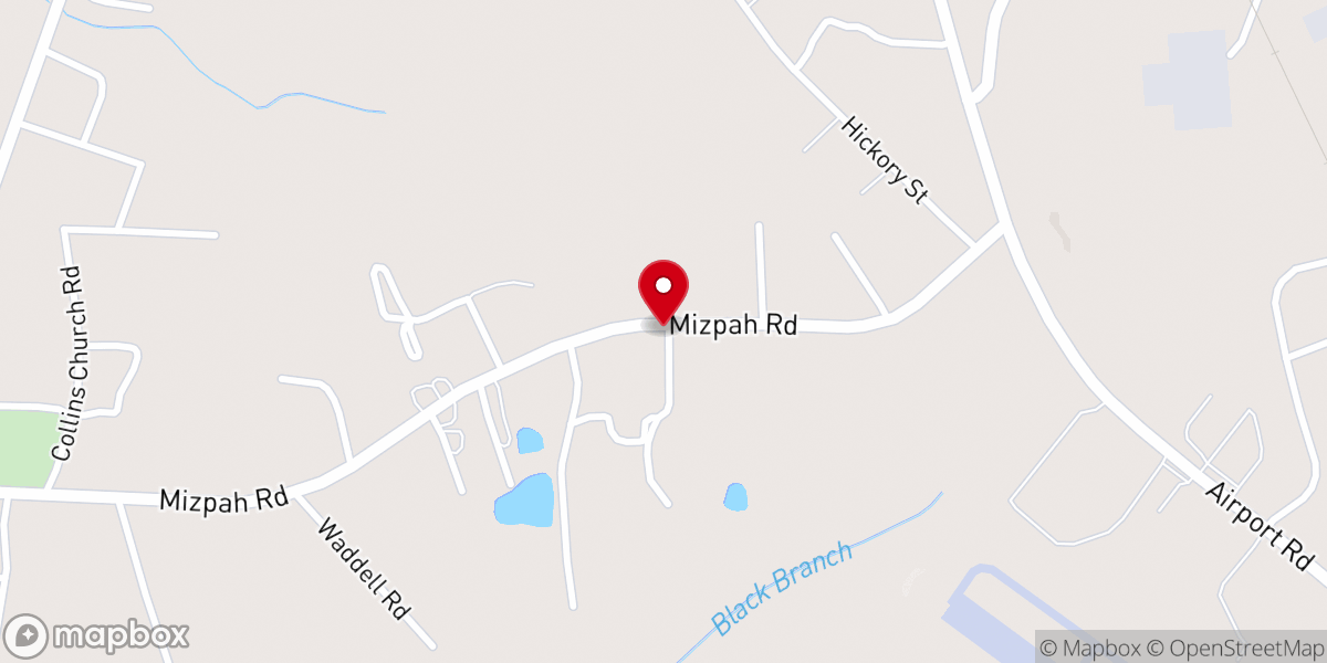 Map showing location of New Diggs Chapel