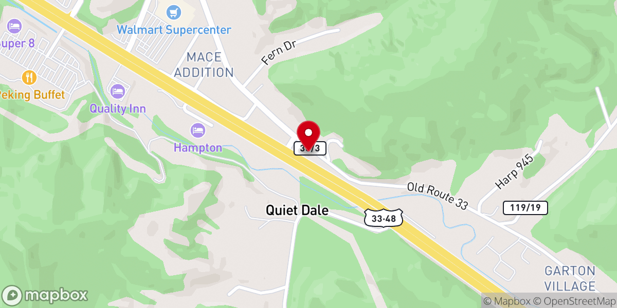 Map showing location of Stone Coal United Methodist Church