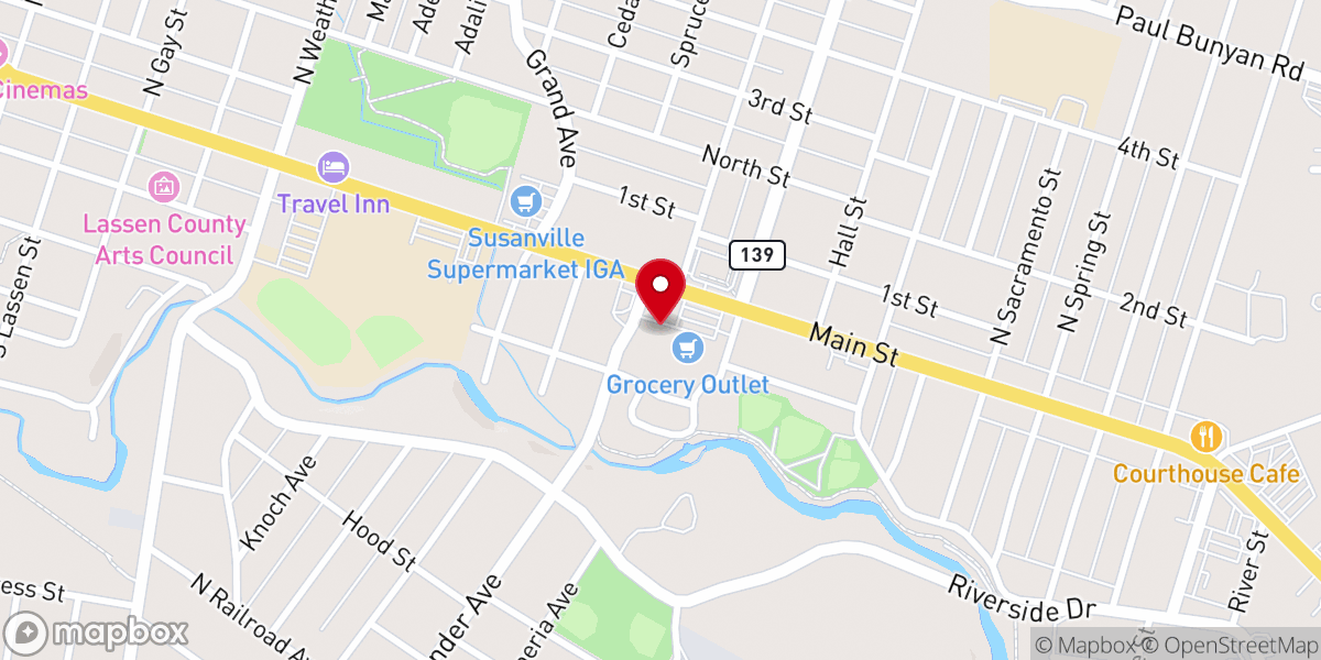 Map showing location of Salvation Army Social Services Center