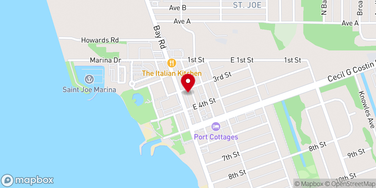 Map showing location of Sweet Bunz