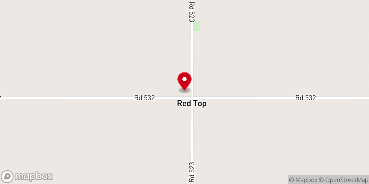 Map showing location of Red Top Church