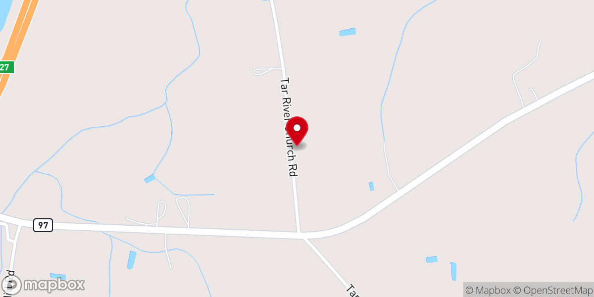 Map showing location of Tar River Church