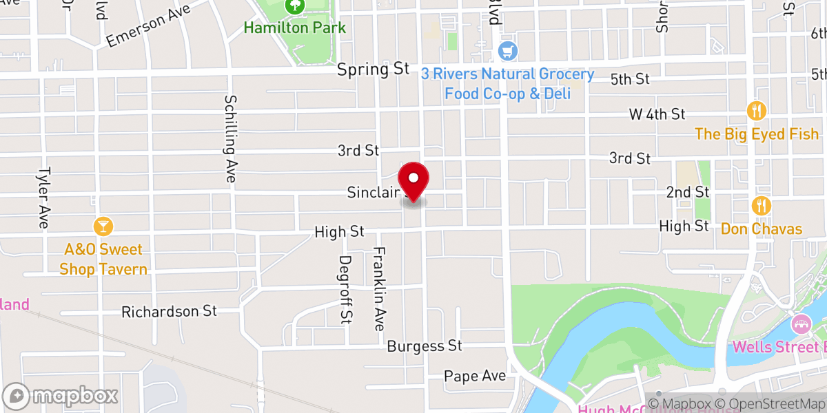 Map showing location of Resurrection Church