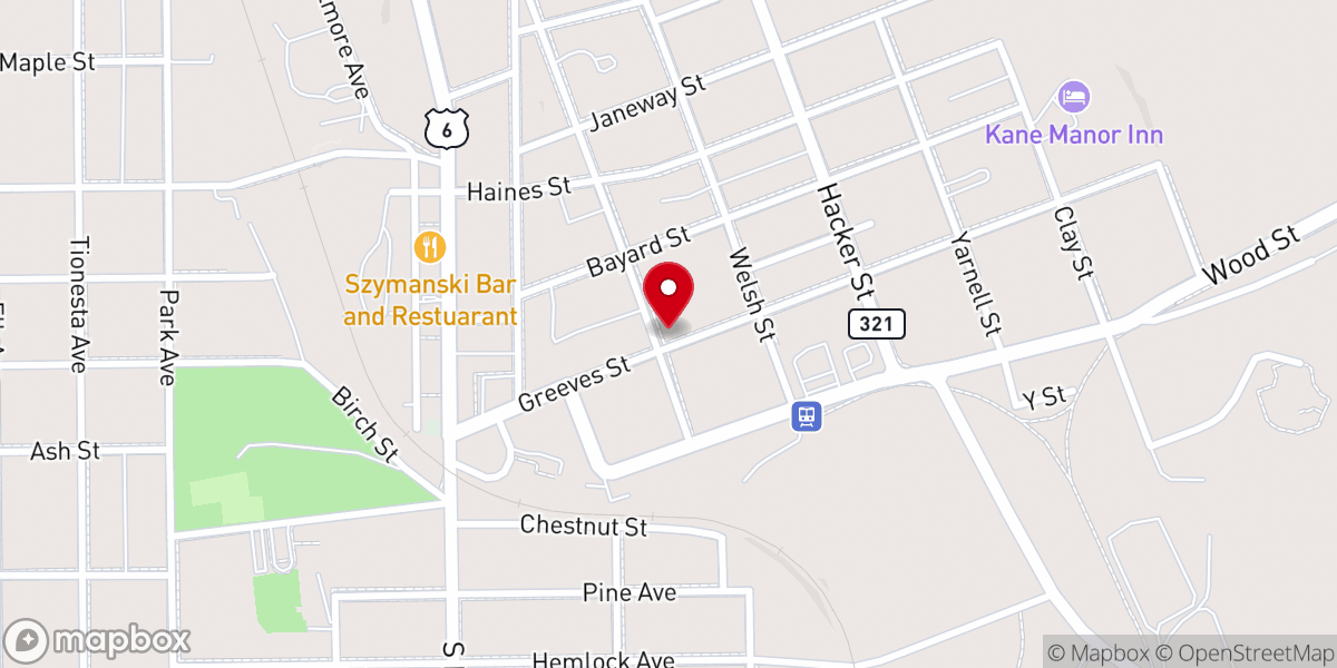 Map showing location of Tabor Evangelical Lutheran Church
