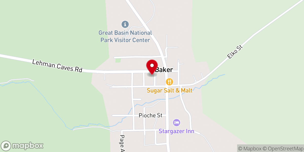 Map showing location of Baker Community Church