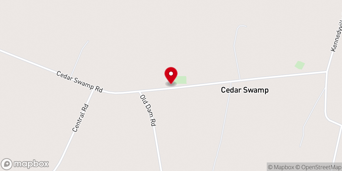 Map showing location of Cedar Swamp Methodist Church