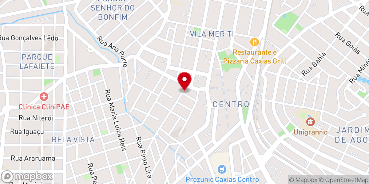 Map showing location of Primeira Igreja Batista em Duque de Caxias