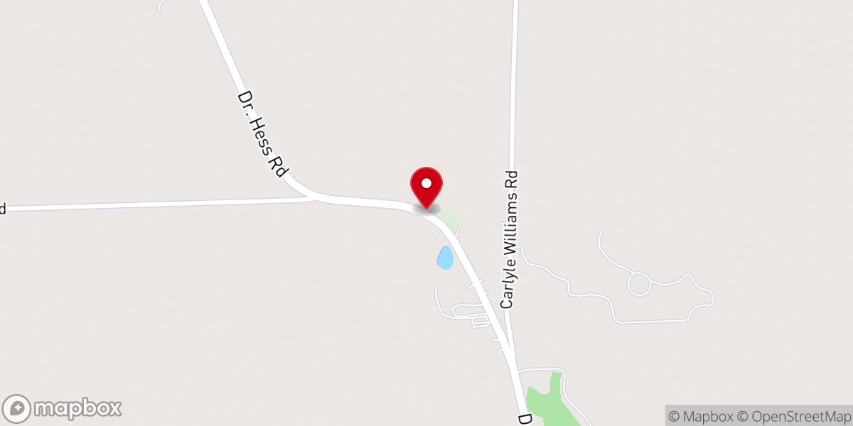 Map showing location of Bluff Creek M.B. Church