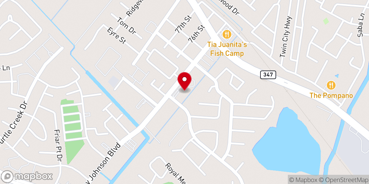 Map showing location of Life Church