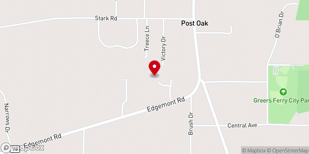 Map showing location of First Assembly of God-Greers