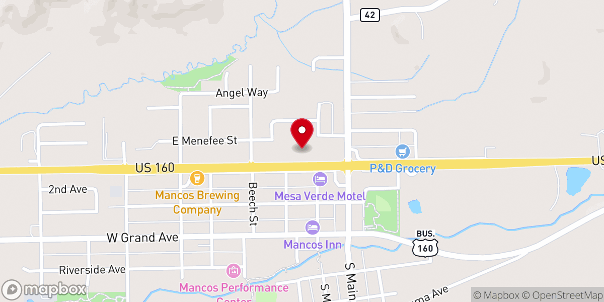 Map showing location of Mesa Trails Cowboy Church