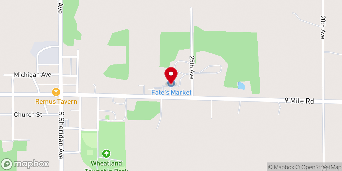 Map showing location of Fate's Food Market