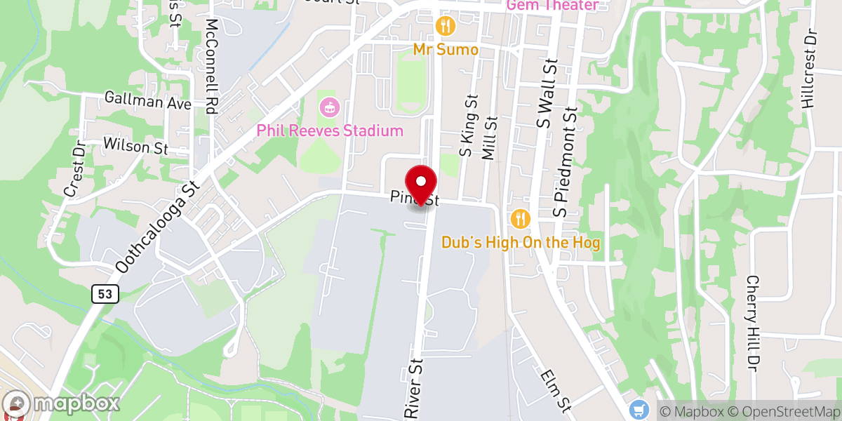 Map showing location of South Calhoun Baptist Church