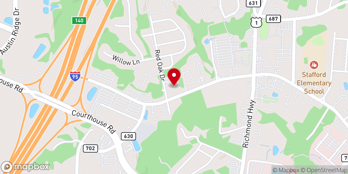 Map showing location of St. Peter's Lutheran Church