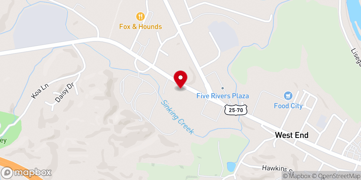 Map showing location of Foothills Worship Center