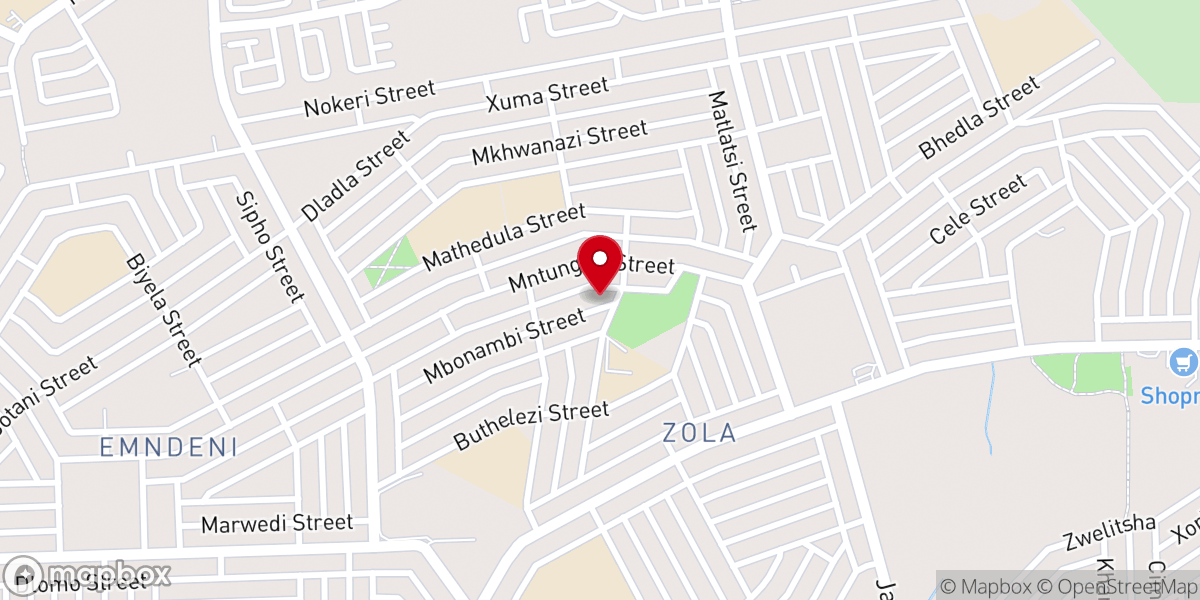 Map showing location of Zola Methodist Church Of Southern Africa