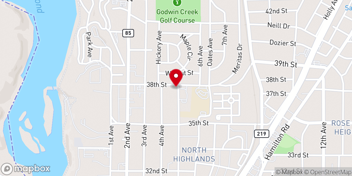Map showing location of Words of Wisdom Christian Center