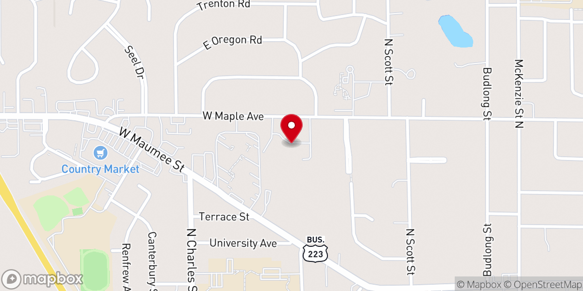 Map showing location of Addison Methodist Church