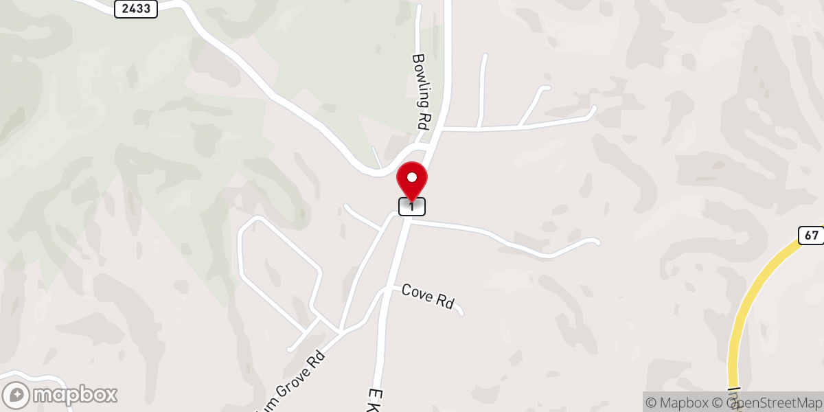 Map showing location of Threemile Church