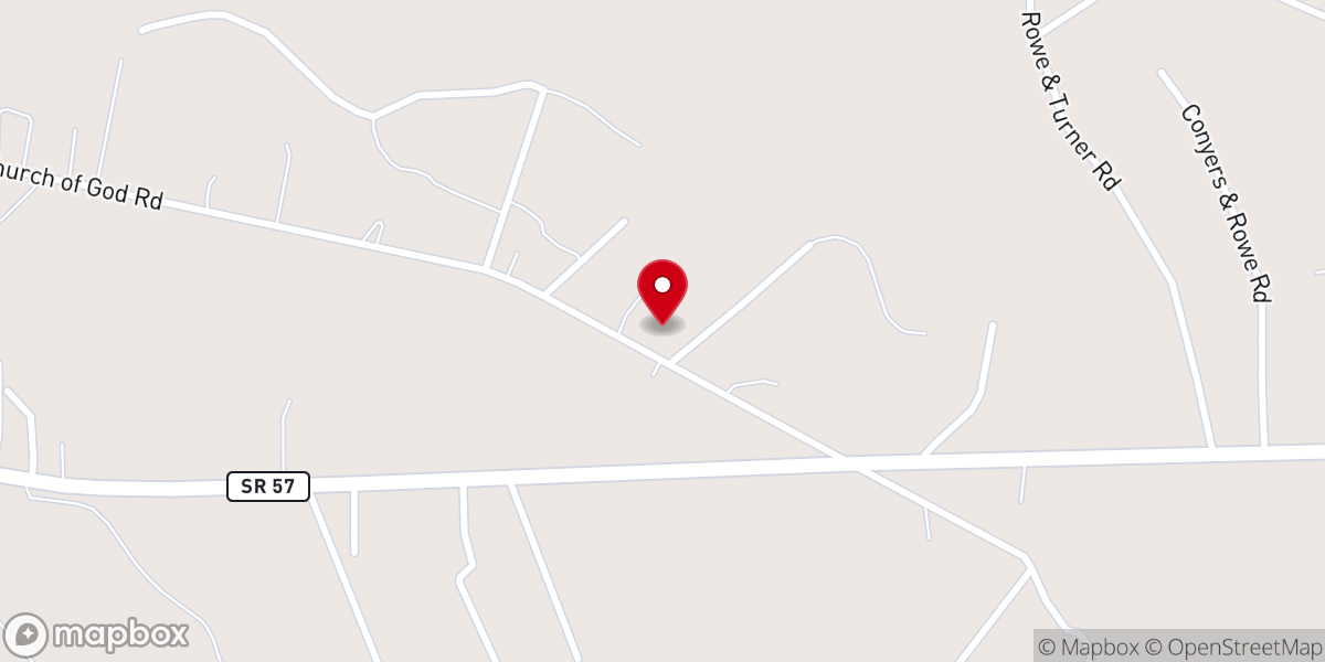 Map showing location of Church of God