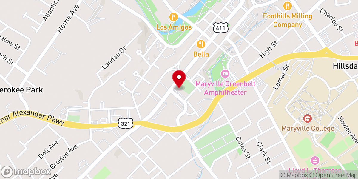 Map showing location of Foothills Unitarian Universalist Fellowship