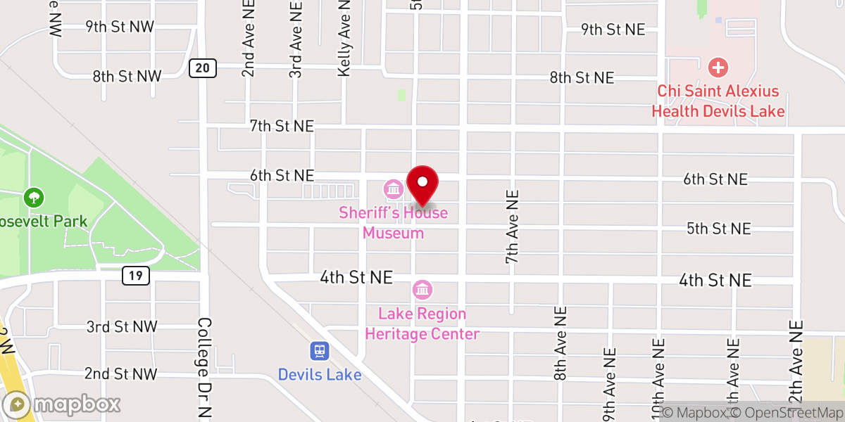 Map showing location of Presbyterian Church