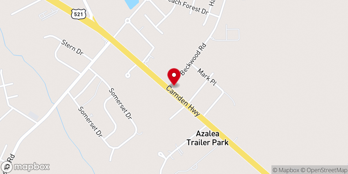 Map showing location of Bible Way Church of Sumter