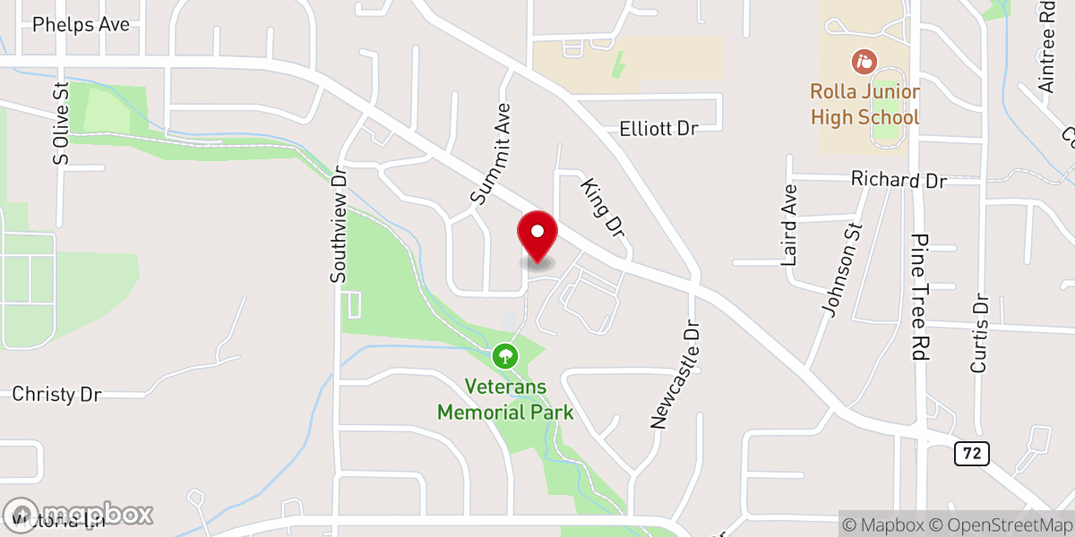 Map showing location of Phelps County Baptist Association