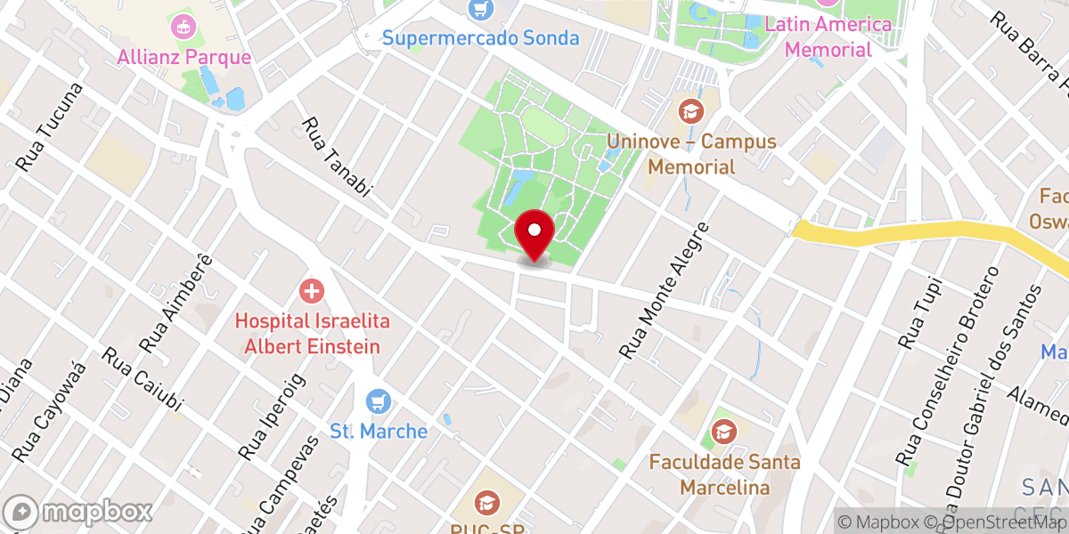 Map showing location of Igreja Batista da Palavra IBP