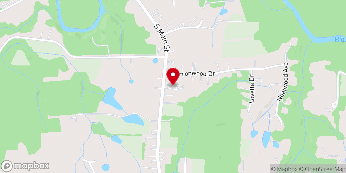 Map showing location of Thrive Church