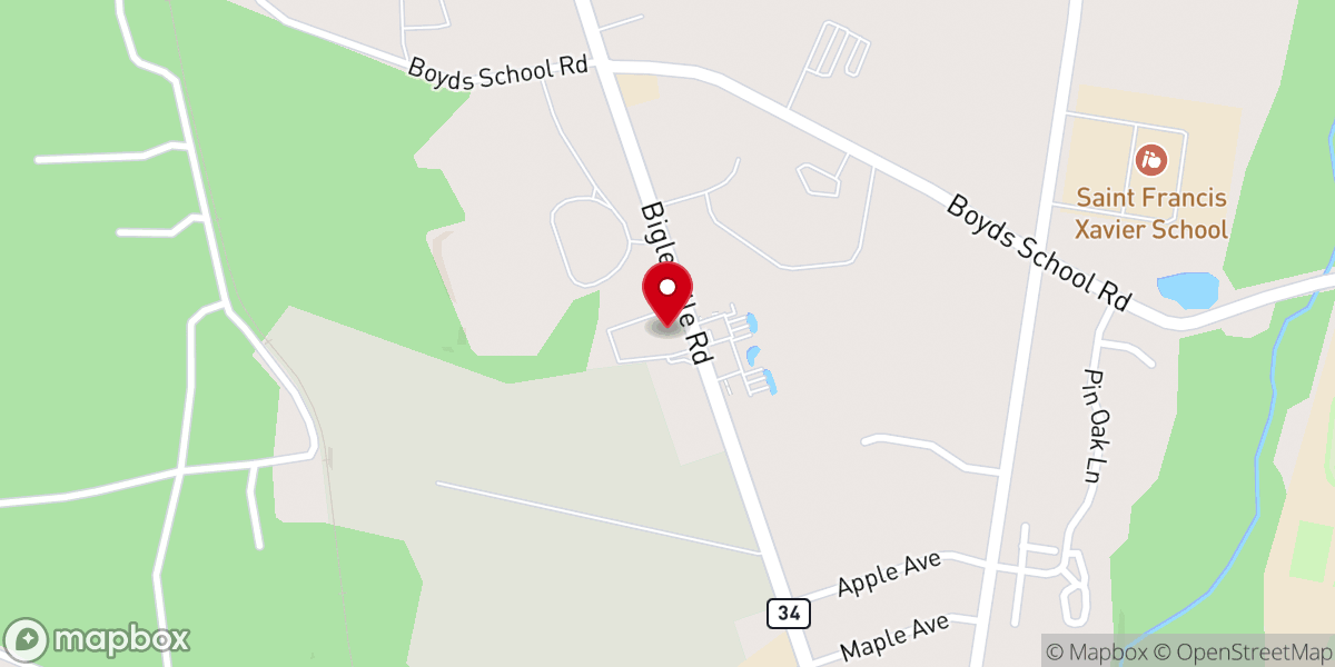 Map showing location of Memorial Baptist Church SBC