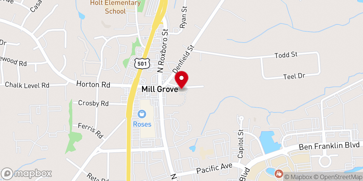 Map showing location of Friendship House of Prayer Holiness Church