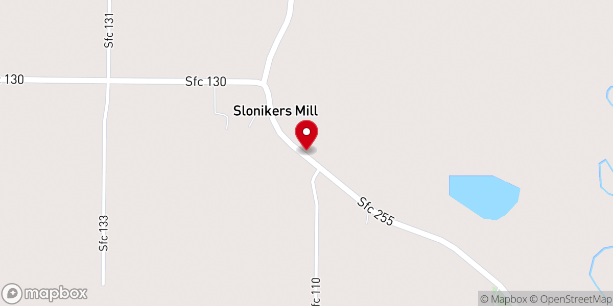 Map showing location of Midway Baptist Church