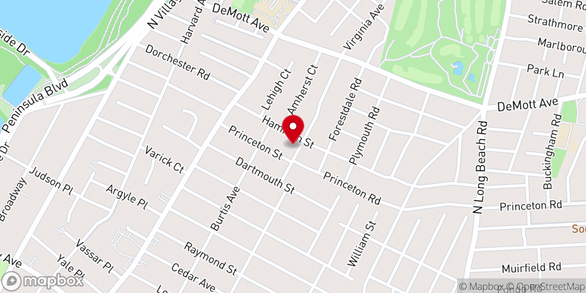 Map showing location of United Church of Rockville Centre
