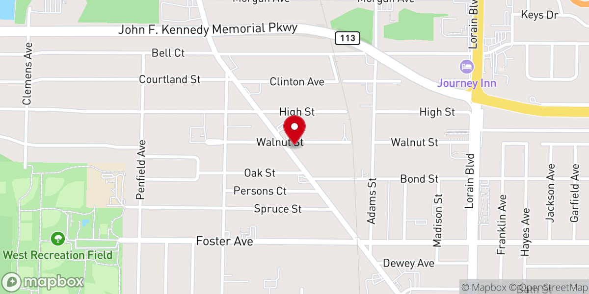 Map showing location of Liberty Baptist Church