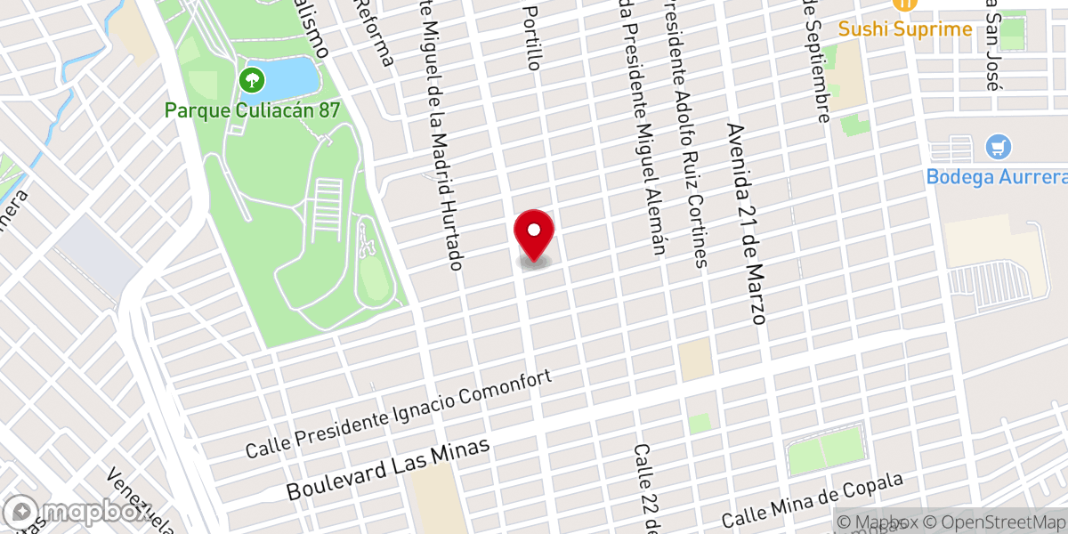 Map showing location of La Vid Verdadera Culiacán