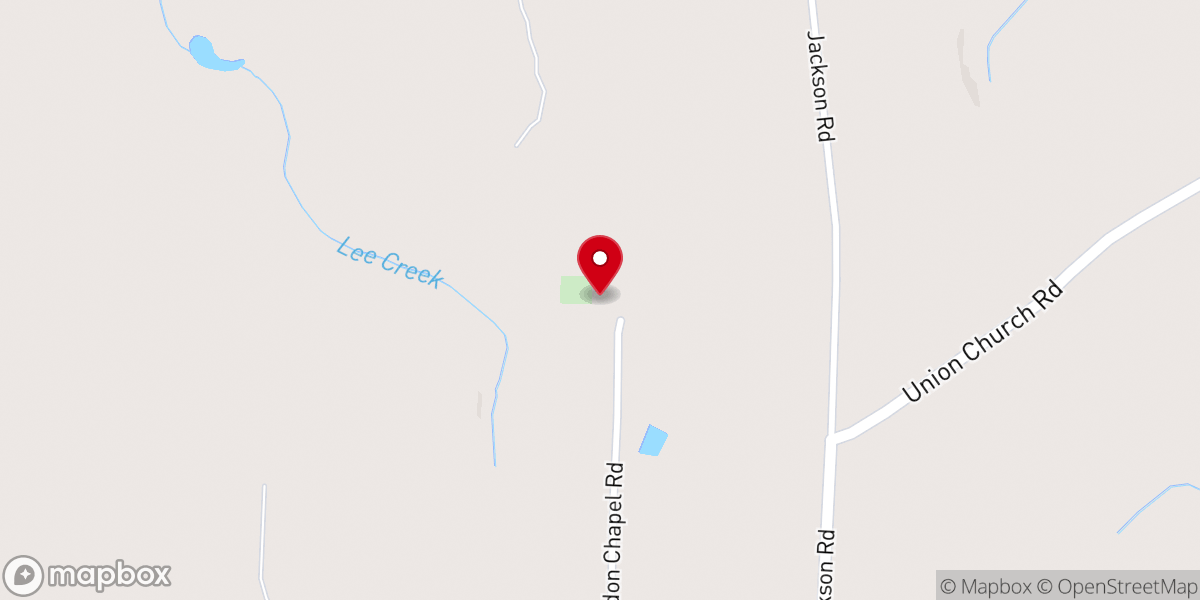 Map showing location of Gordon Chapel A.M.E. Church
