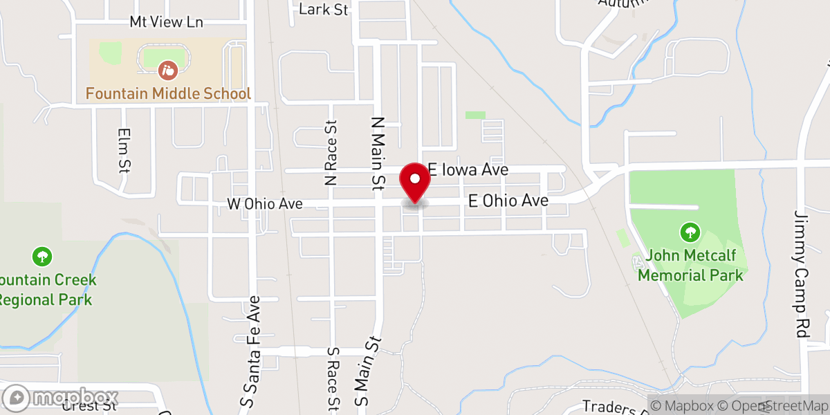 Map showing location of City of Fountain-Parks & Recreation